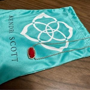 Red Elisa Pendant Gold Kendra Scott necklace